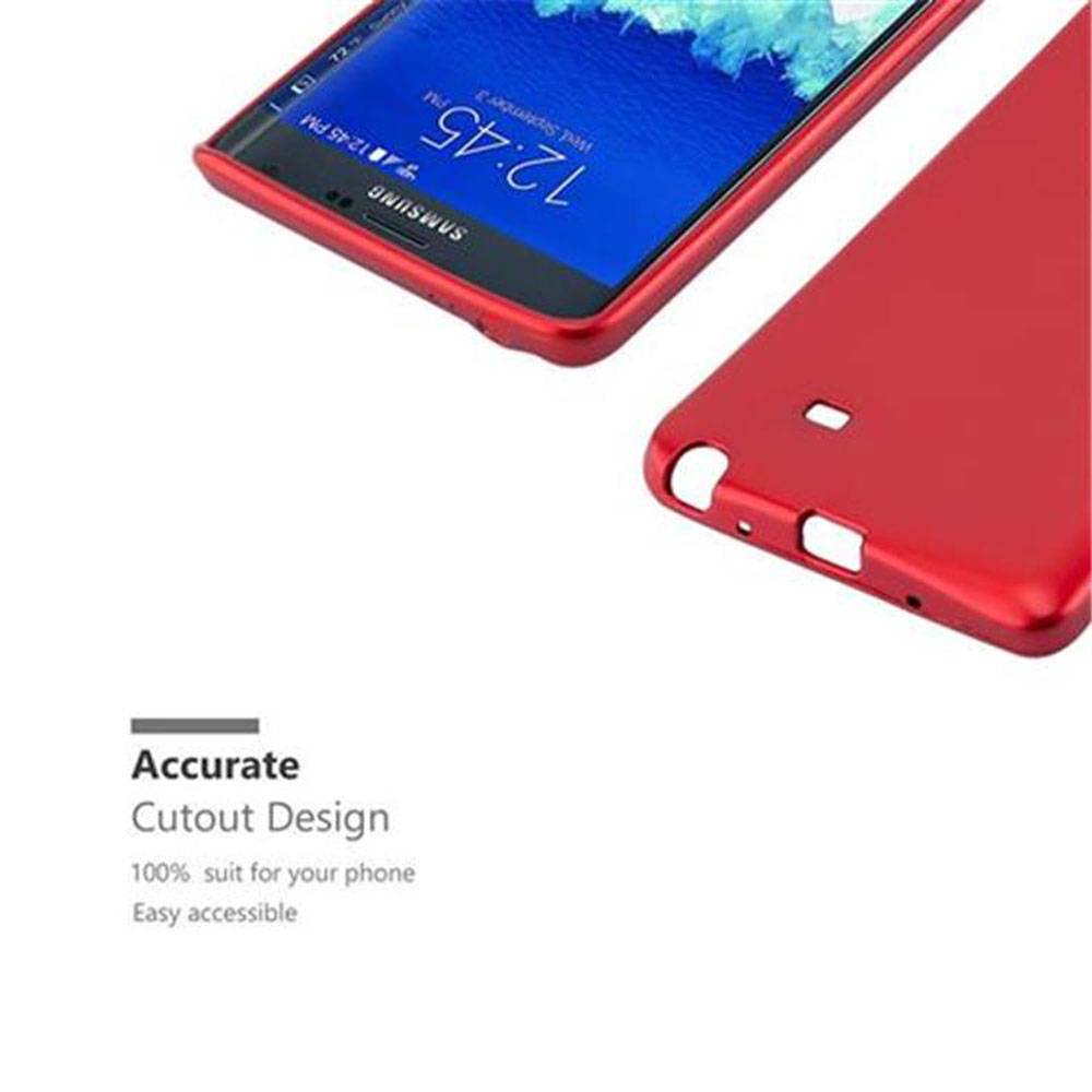 Cadorabo Schutzhülle für Samsung Galaxy NOTE EDGE Hülle in Rot Handyhülle TPU Silikon Etui Cover Case