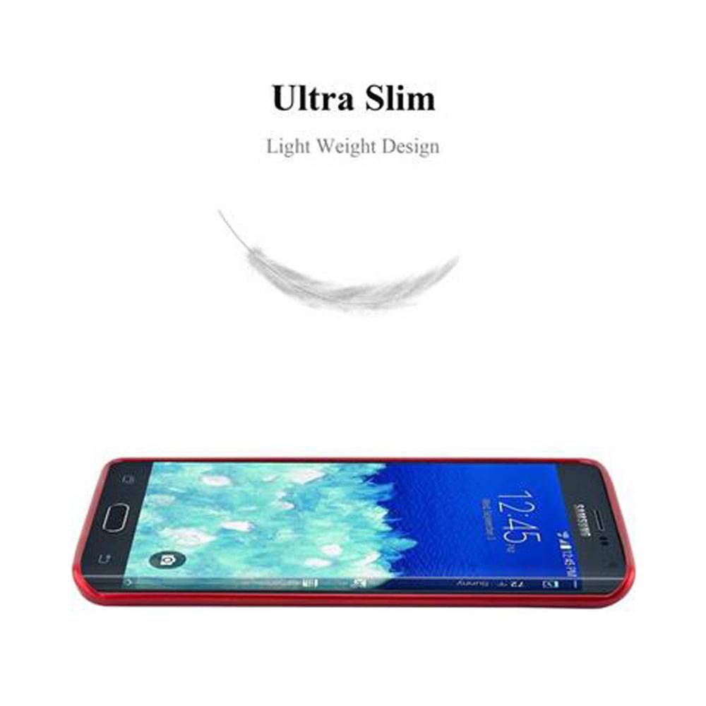 Cadorabo Schutzhülle für Samsung Galaxy NOTE EDGE Hülle in Rot Handyhülle TPU Silikon Etui Cover Case
