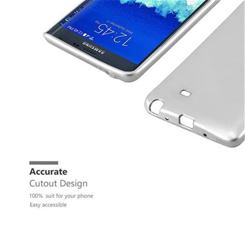 Cadorabo Schutzhülle für Samsung Galaxy NOTE EDGE Hülle in Silber Handyhülle TPU Silikon Etui Cover Case