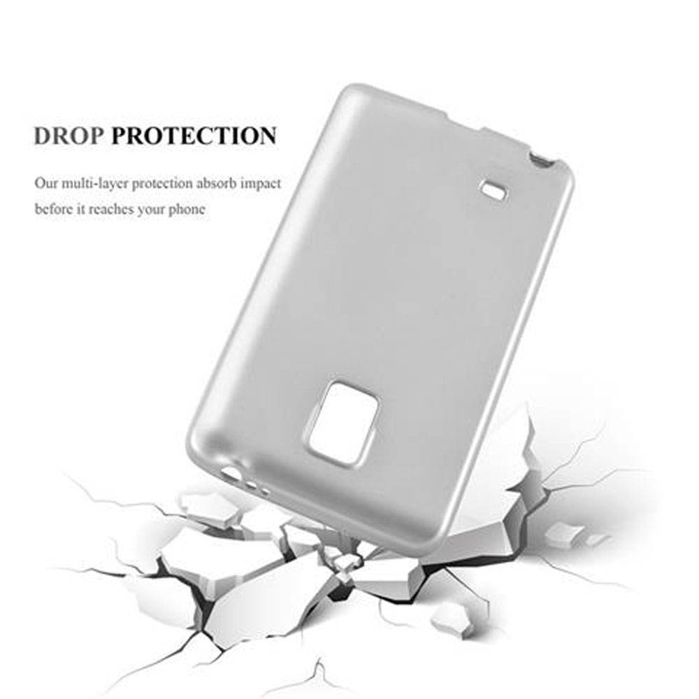 Cadorabo Schutzhülle für Samsung Galaxy NOTE EDGE Hülle in Silber Handyhülle TPU Silikon Etui Cover Case