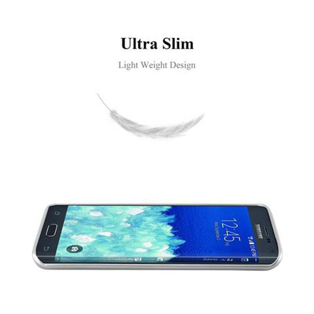 Cadorabo Schutzhülle für Samsung Galaxy NOTE EDGE Hülle in Silber Handyhülle TPU Silikon Etui Cover Case