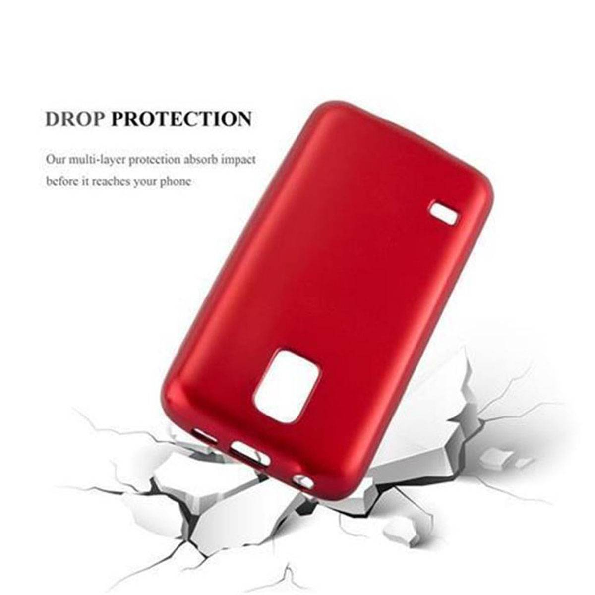 Cadorabo Schutzhülle für Samsung Galaxy S5 / S5 NEO Hülle in Rot Handyhülle TPU Silikon Etui Cover Case