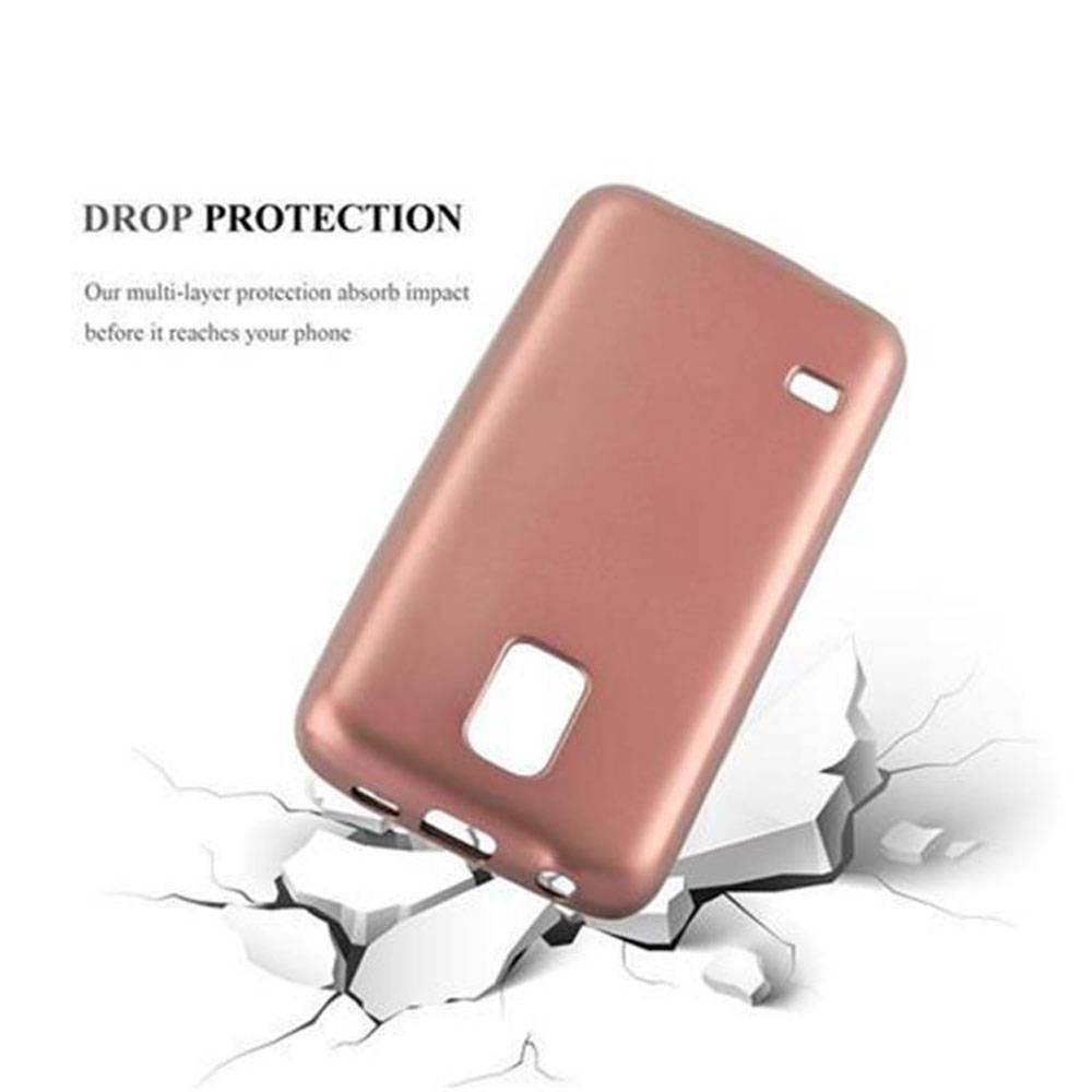 Cadorabo Schutzhülle für Samsung Galaxy S5 MINI / S5 MINI DUOS Hülle in Rosa Handyhülle TPU Silikon Etui Cover Case