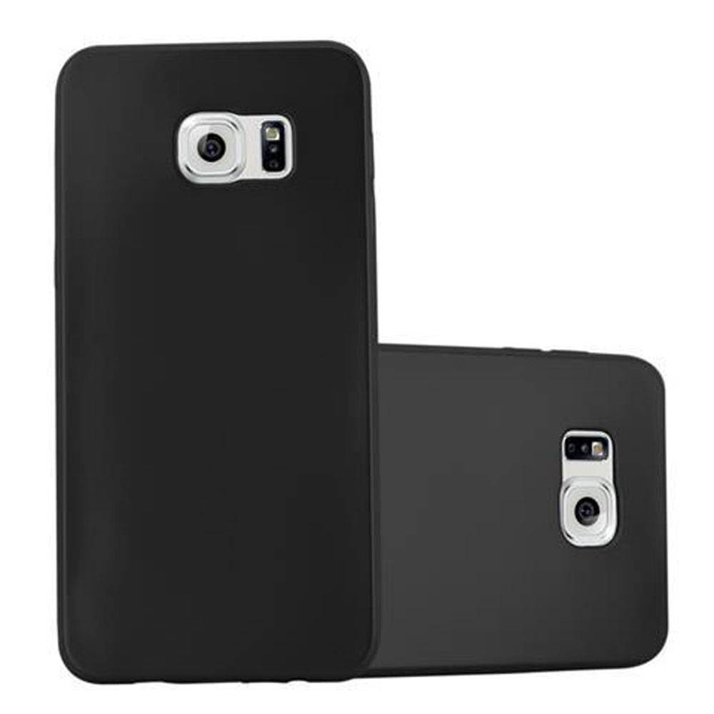 Cadorabo Schutzhülle für Samsung Galaxy S6 EDGE Hülle in Schwarz Handyhülle TPU Silikon Etui Cover Case
