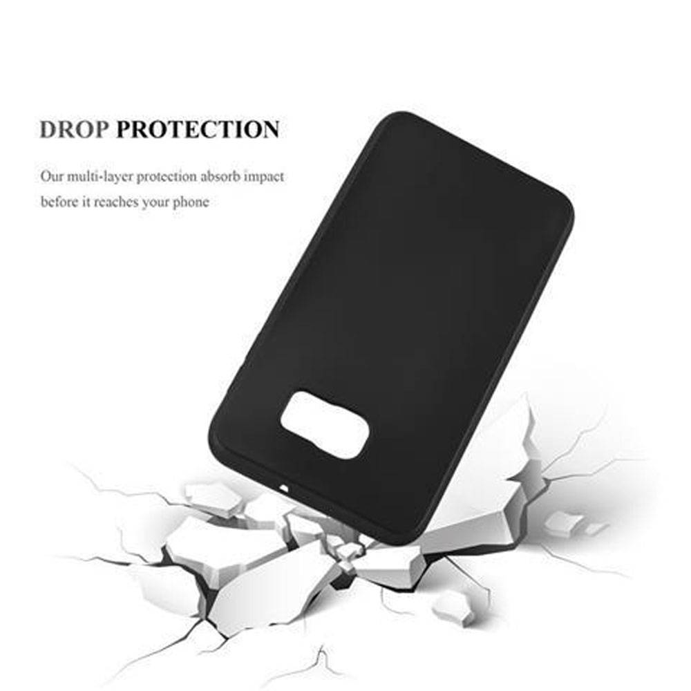 Cadorabo Schutzhülle für Samsung Galaxy S6 EDGE Hülle in Schwarz Handyhülle TPU Silikon Etui Cover Case