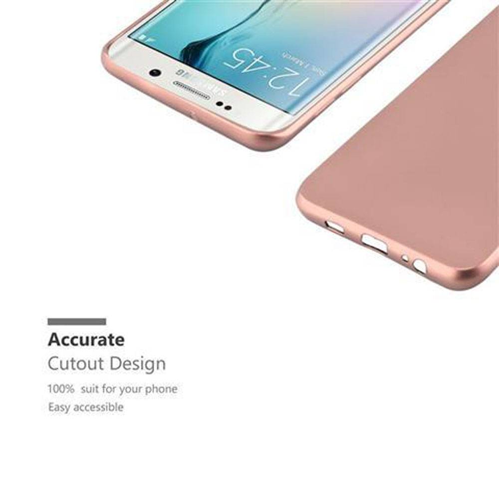 Cadorabo Schutzhülle für Samsung Galaxy S6 EDGE Hülle in Rosa Handyhülle TPU Silikon Etui Cover Case