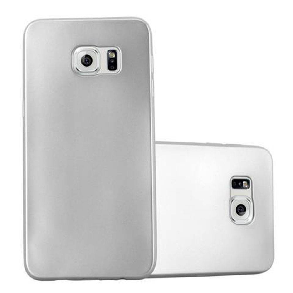 Cadorabo Schutzhülle für Samsung Galaxy S6 EDGE Hülle in Silber Handyhülle TPU Silikon Etui Cover Case