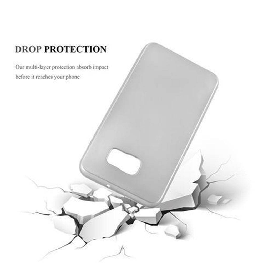 Cadorabo Schutzhülle für Samsung Galaxy S6 EDGE Hülle in Silber Handyhülle TPU Silikon Etui Cover Case