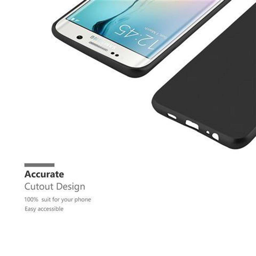 Cadorabo Schutzhülle für Samsung Galaxy S6 EDGE PLUS Hülle in Schwarz Handyhülle TPU Silikon Etui Cover Case