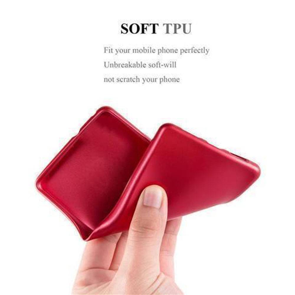 Cadorabo Schutzhülle für Samsung Galaxy S6 EDGE PLUS Hülle in Rot Handyhülle TPU Silikon Etui Cover Case