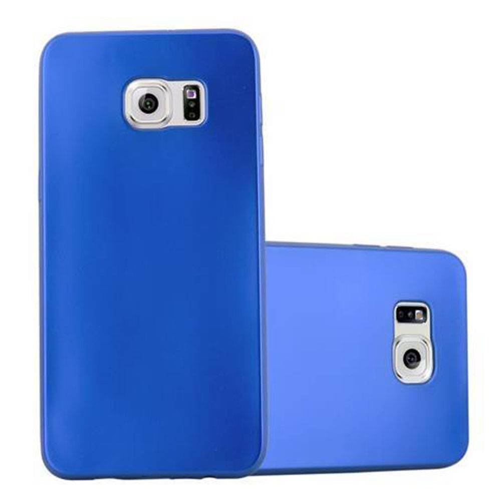 Cadorabo Schutzhülle für Samsung Galaxy S6 EDGE PLUS Hülle in Blau Handyhülle TPU Silikon Etui Cover Case