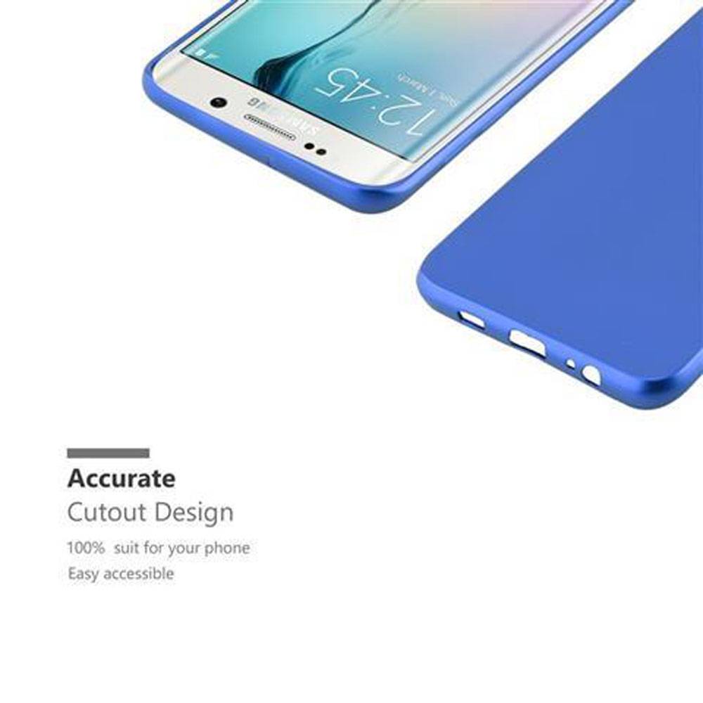 Cadorabo Schutzhülle für Samsung Galaxy S6 EDGE PLUS Hülle in Blau Handyhülle TPU Silikon Etui Cover Case
