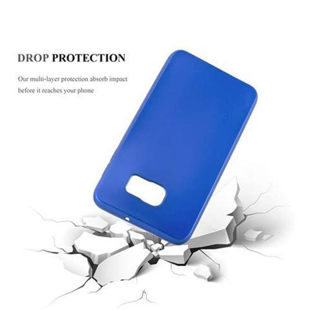 Cadorabo Schutzhülle für Samsung Galaxy S6 EDGE PLUS Hülle in Blau Handyhülle TPU Silikon Etui Cover Case