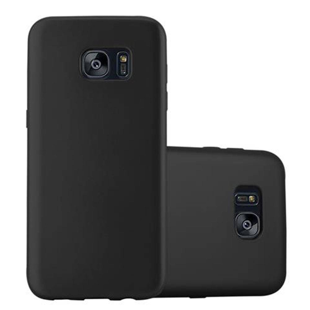 Cadorabo Schutzhülle für Samsung Galaxy S7 EDGE Hülle in Schwarz Handyhülle TPU Silikon Etui Cover Case