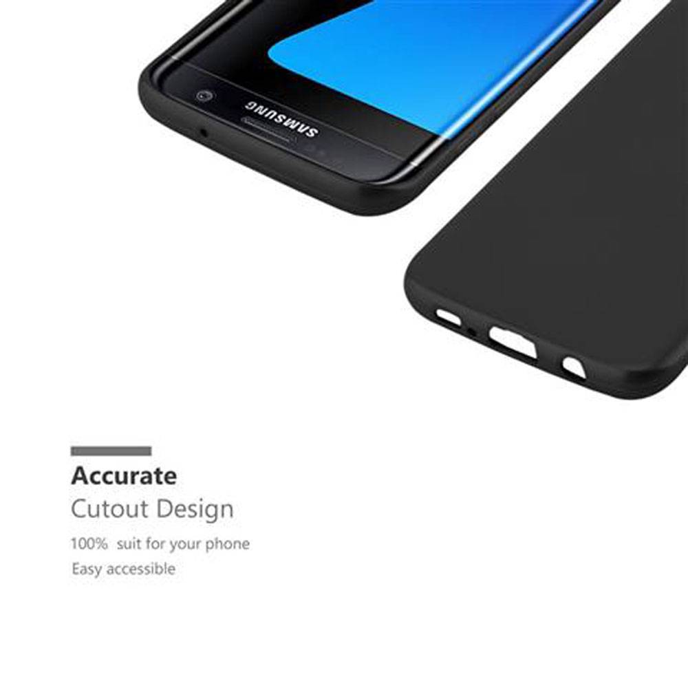 Cadorabo Schutzhülle für Samsung Galaxy S7 EDGE Hülle in Schwarz Handyhülle TPU Silikon Etui Cover Case
