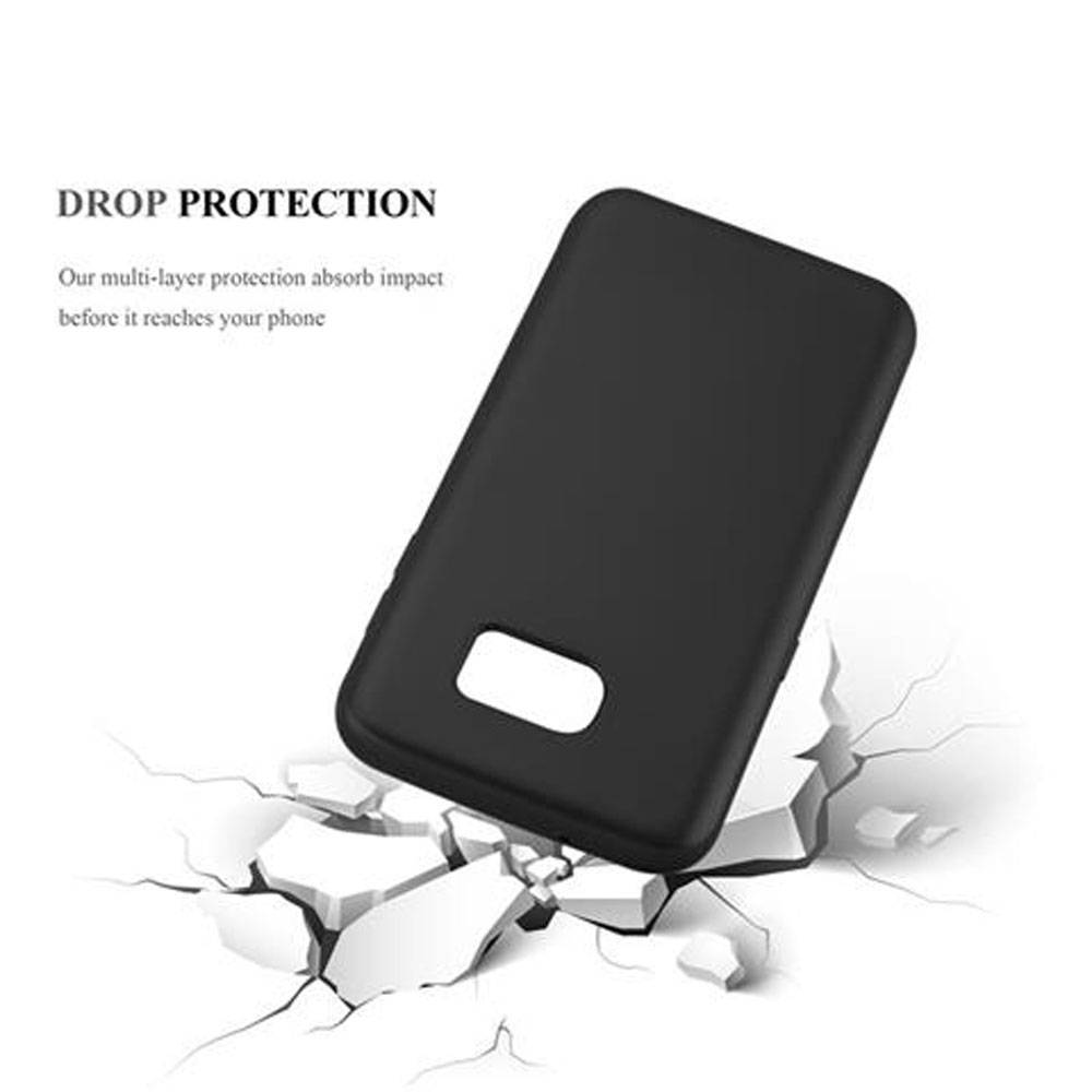 Cadorabo Schutzhülle für Samsung Galaxy S7 EDGE Hülle in Schwarz Handyhülle TPU Silikon Etui Cover Case