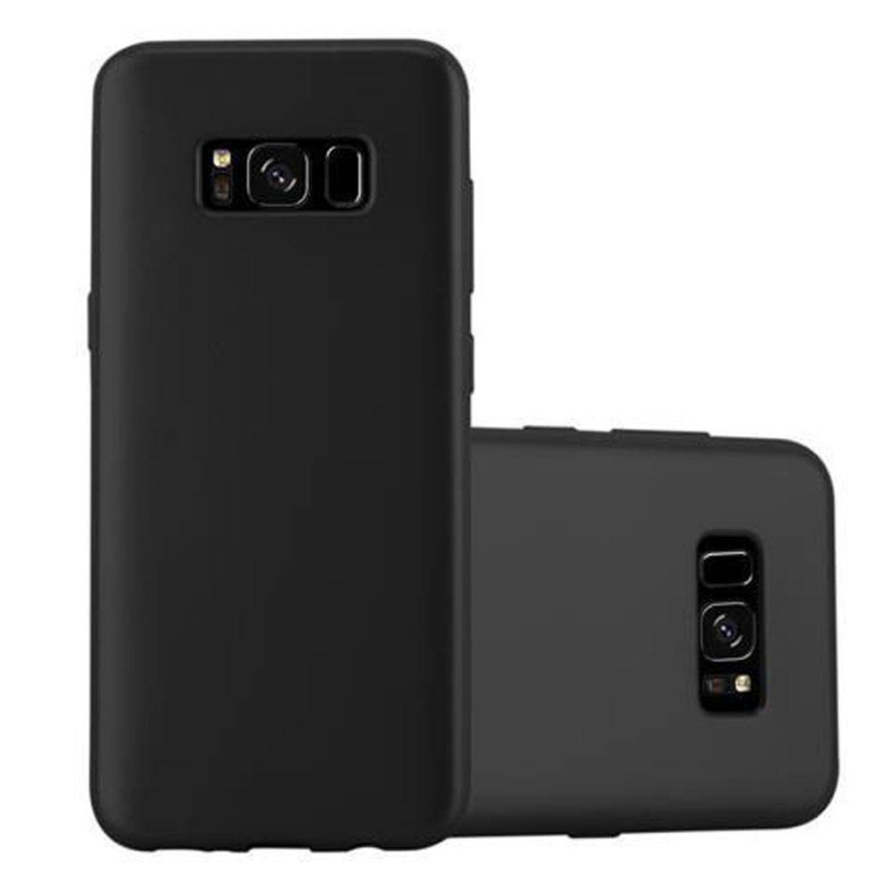Cadorabo Schutzhülle für Samsung Galaxy S8 Hülle in Schwarz Handyhülle TPU Silikon Etui Cover Case