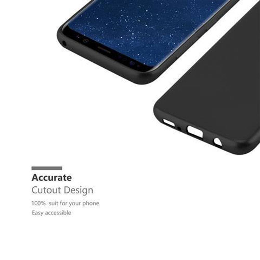 Cadorabo Schutzhülle für Samsung Galaxy S8 Hülle in Schwarz Handyhülle TPU Silikon Etui Cover Case