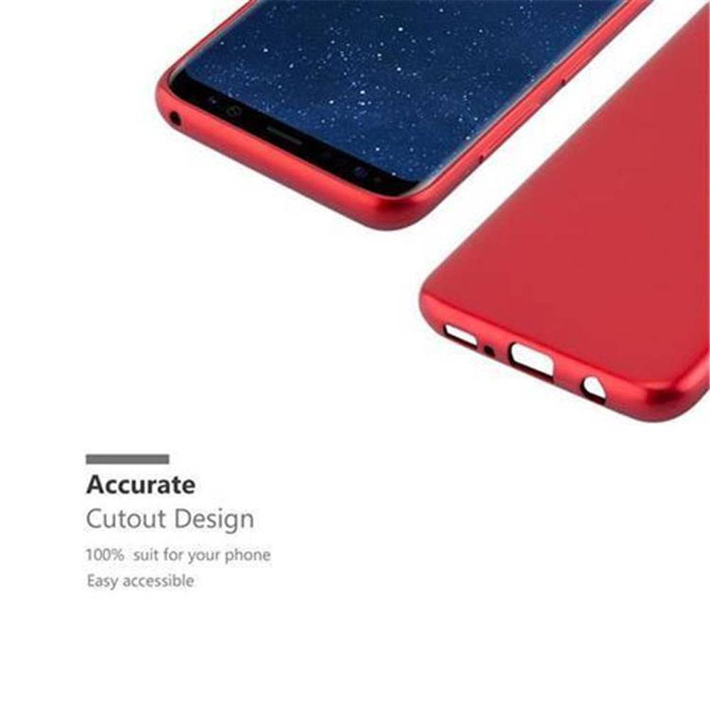 Cadorabo Schutzhülle für Samsung Galaxy S8 Hülle in Rot Handyhülle TPU Silikon Etui Cover Case