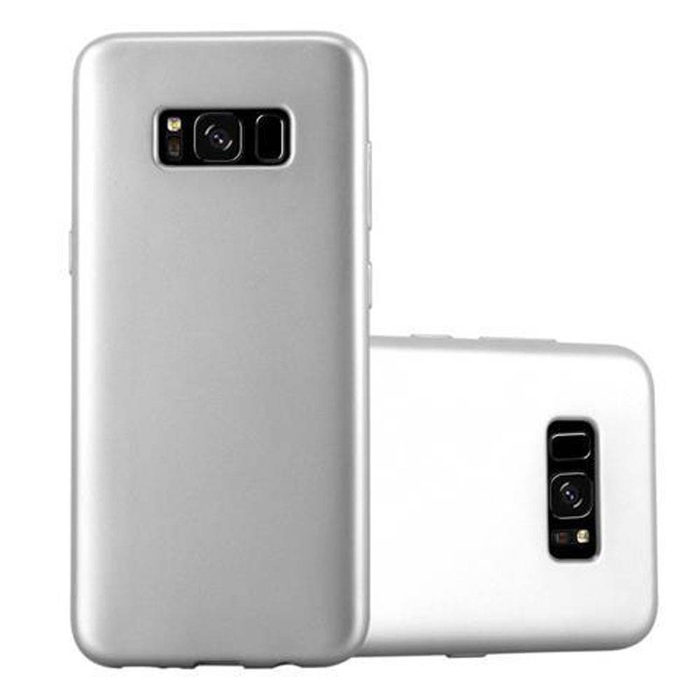 Cadorabo Schutzhülle für Samsung Galaxy S8 Hülle in Silber Handyhülle TPU Silikon Etui Cover Case