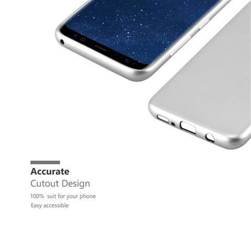 Cadorabo Schutzhülle für Samsung Galaxy S8 Hülle in Silber Handyhülle TPU Silikon Etui Cover Case