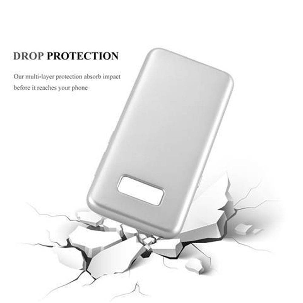 Cadorabo Schutzhülle für Samsung Galaxy S8 Hülle in Silber Handyhülle TPU Silikon Etui Cover Case