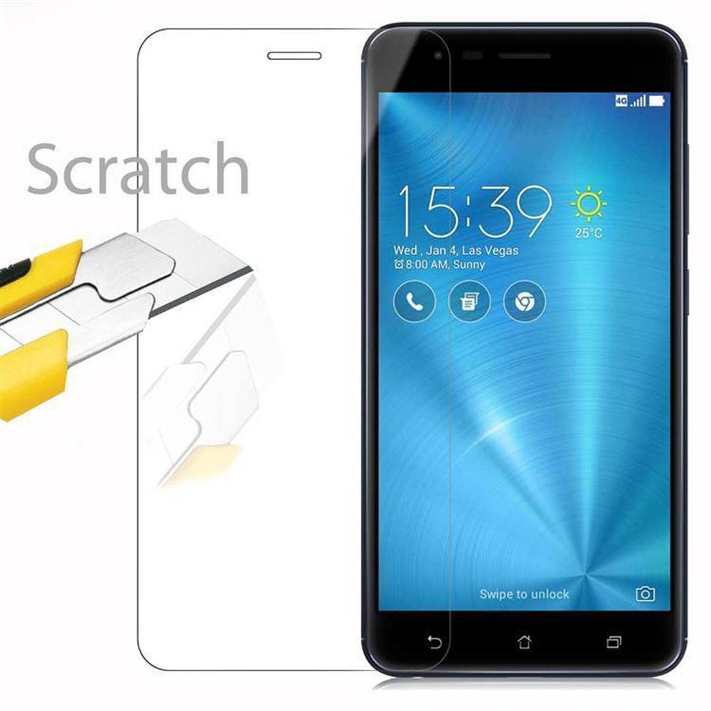 Cadorabo Panzer Folie für Asus ZenFone ZOOM S Schutzfolie in Transparent Gehärtetes Tempered Display-Schutzglas