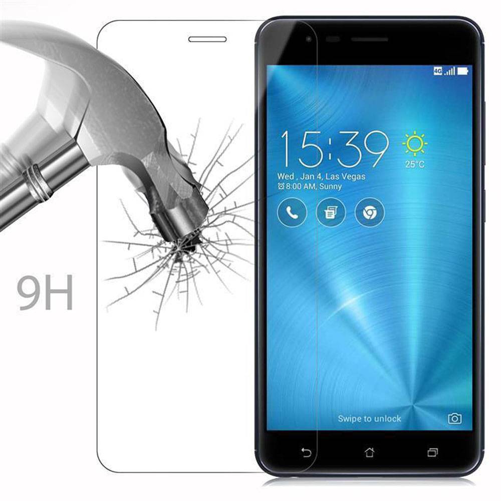 Cadorabo Panzer Folie für Asus ZenFone ZOOM S Schutzfolie in Transparent Gehärtetes Tempered Display-Schutzglas