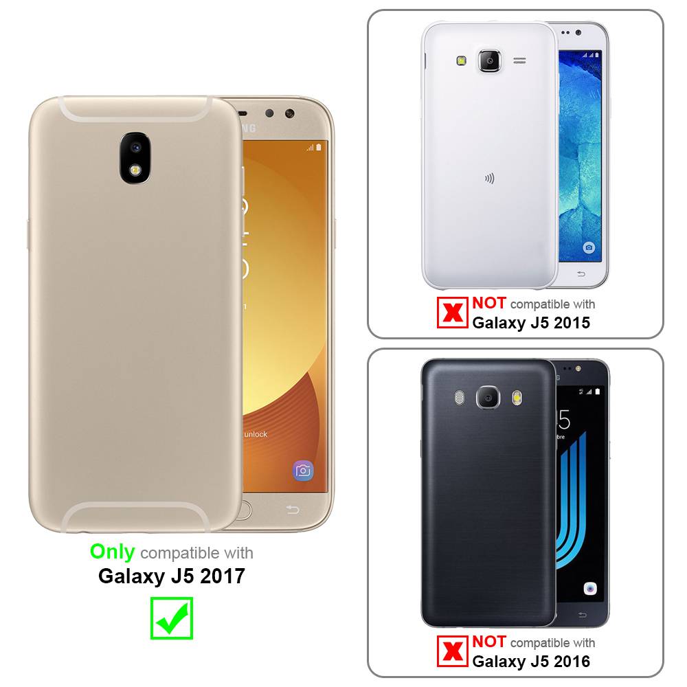 Cadorabo Panzer Folie für Samsung Galaxy J5 2017 Schutzfolie in Transparent Gehärtetes Tempered Display-Schutzglas
