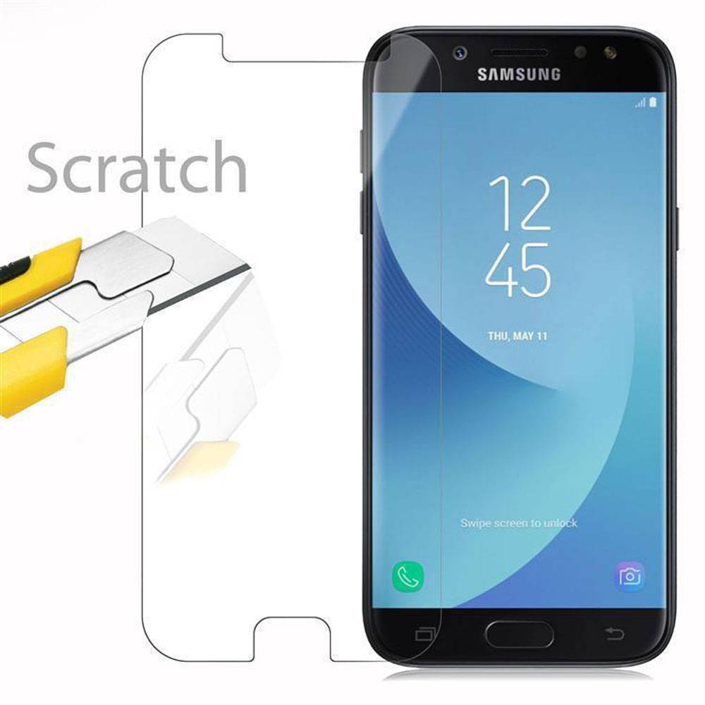 Cadorabo Panzer Folie für Samsung Galaxy J7 2017 Schutzfolie in Transparent Gehärtetes Tempered Display-Schutzglas