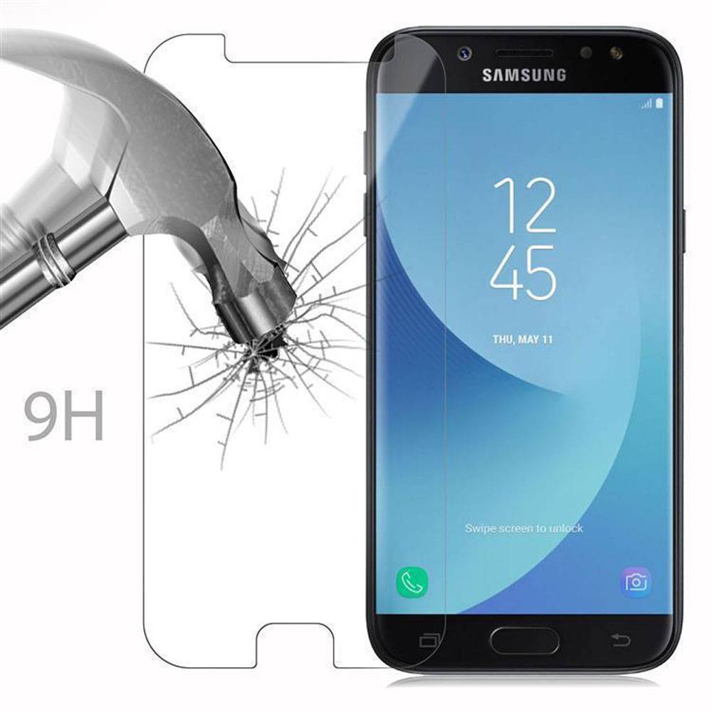 Cadorabo Panzer Folie für Samsung Galaxy J7 2017 Schutzfolie in Transparent Gehärtetes Tempered Display-Schutzglas