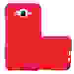 Cadorabo Schutzhülle für Samsung Galaxy J7 2015 Hülle in Rot Handyhülle TPU Etui Cover Case