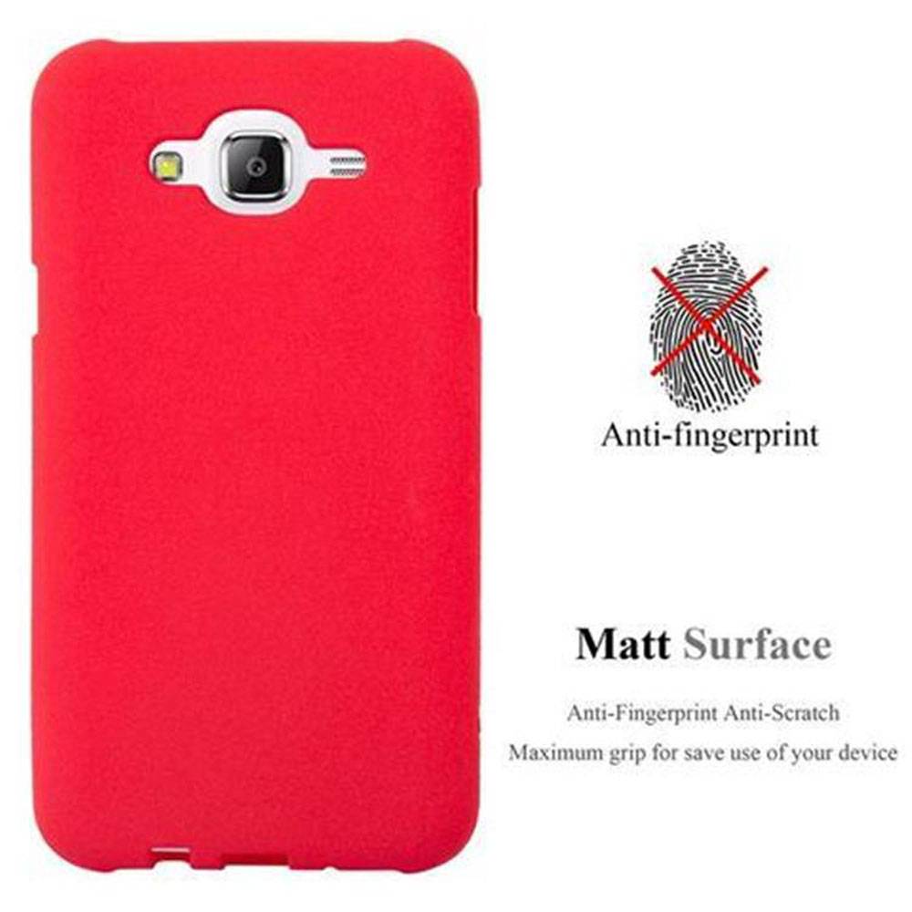 Cadorabo Schutzhülle für Samsung Galaxy J7 2015 Hülle in Rot Handyhülle TPU Etui Cover Case