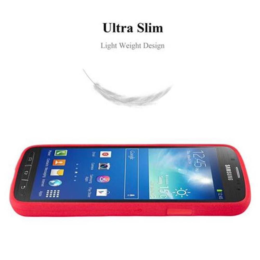 Cadorabo Schutzhülle für Samsung Galaxy S4 ACTIVE Hülle in Rot Handyhülle TPU Etui Cover Case
