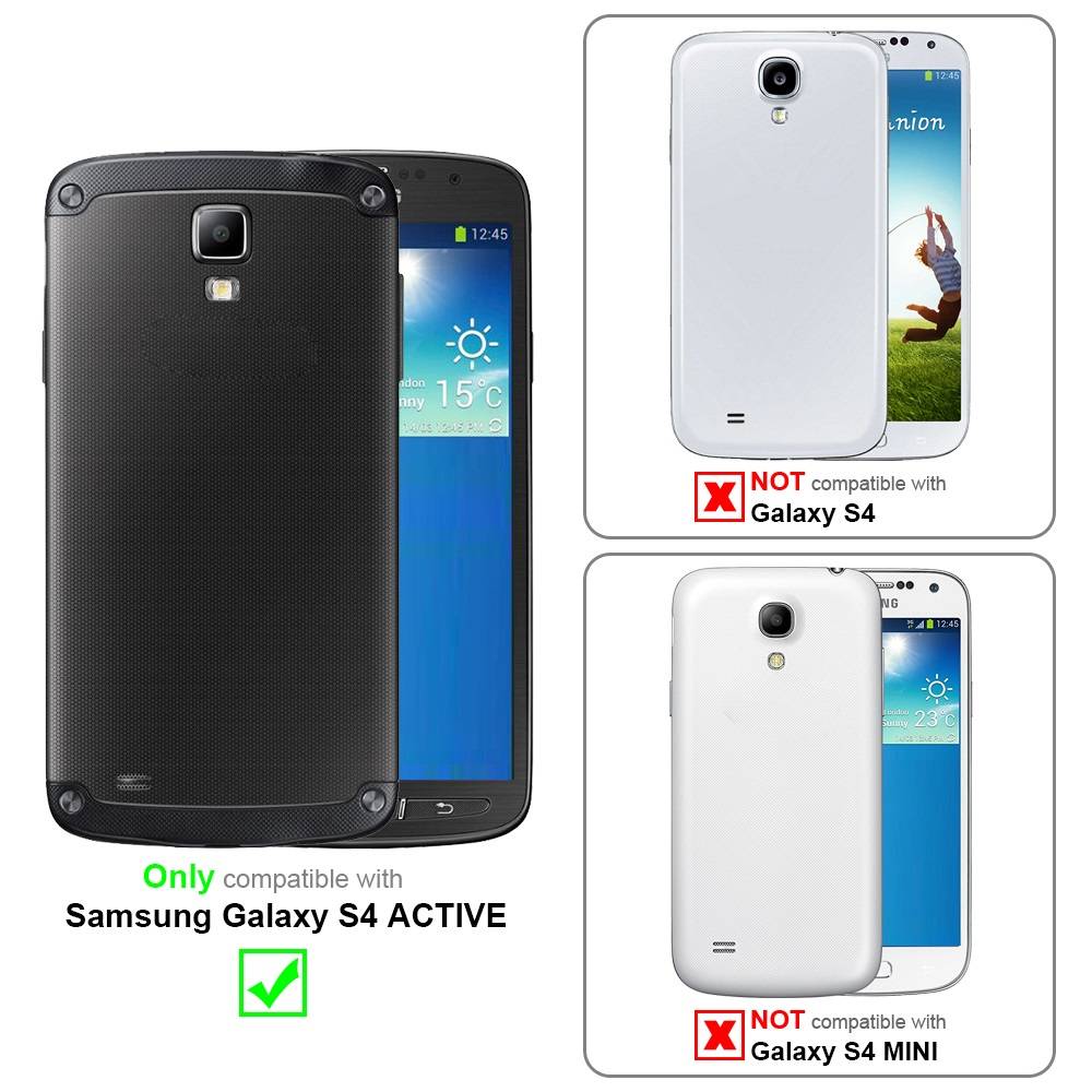 Cadorabo Schutzhülle für Samsung Galaxy S4 ACTIVE Hülle in Rot Handyhülle TPU Etui Cover Case