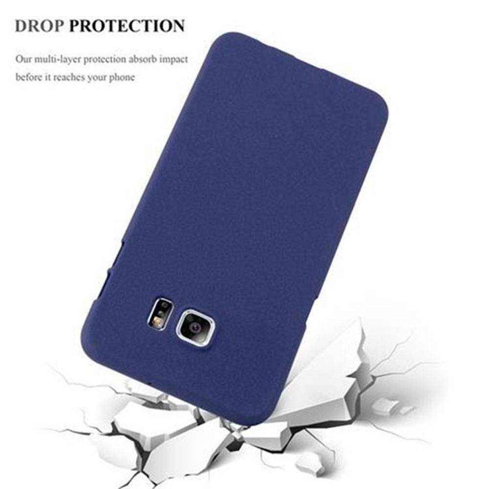 Cadorabo Schutzhülle für Samsung Galaxy S6 EDGE PLUS Hülle in Blau Handyhülle TPU Etui Cover Case