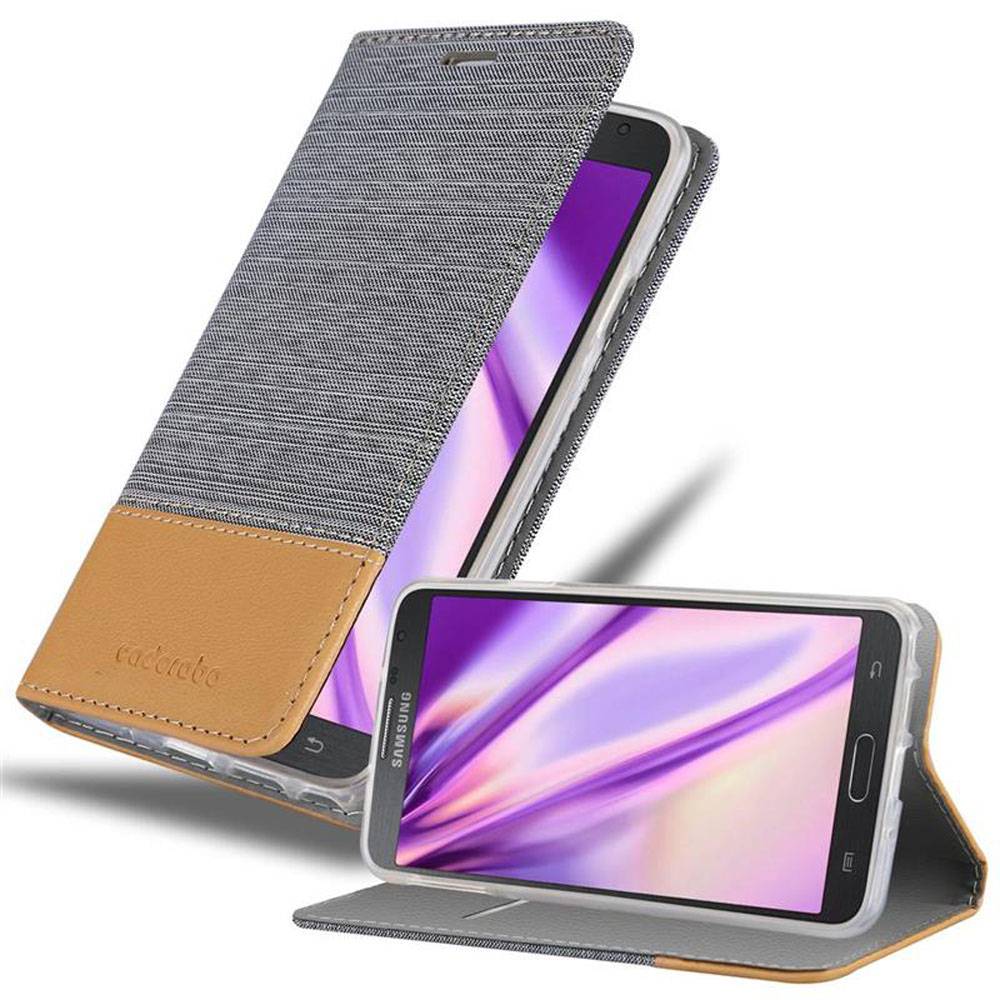 Cadorabo Hülle für Samsung Galaxy NOTE 3 NEO Schutzhülle in Grau Handy Hülle Etui Book Case Cover