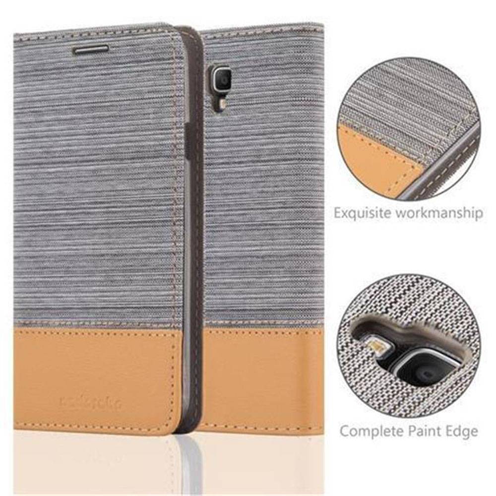 Cadorabo Hülle für Samsung Galaxy NOTE 3 NEO Schutzhülle in Grau Handy Hülle Etui Book Case Cover