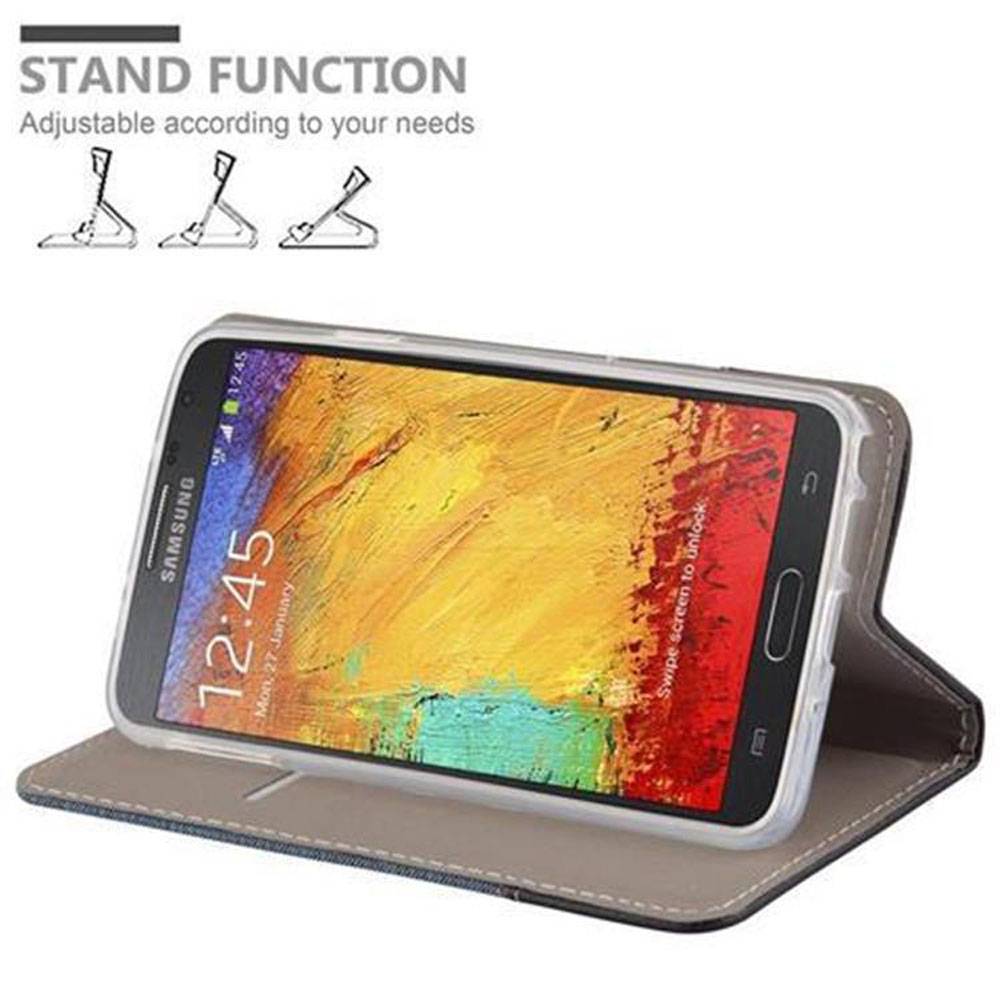 Cadorabo Hülle für Samsung Galaxy NOTE 3 NEO Schutzhülle in Blau Handy Hülle Etui Book Case Cover