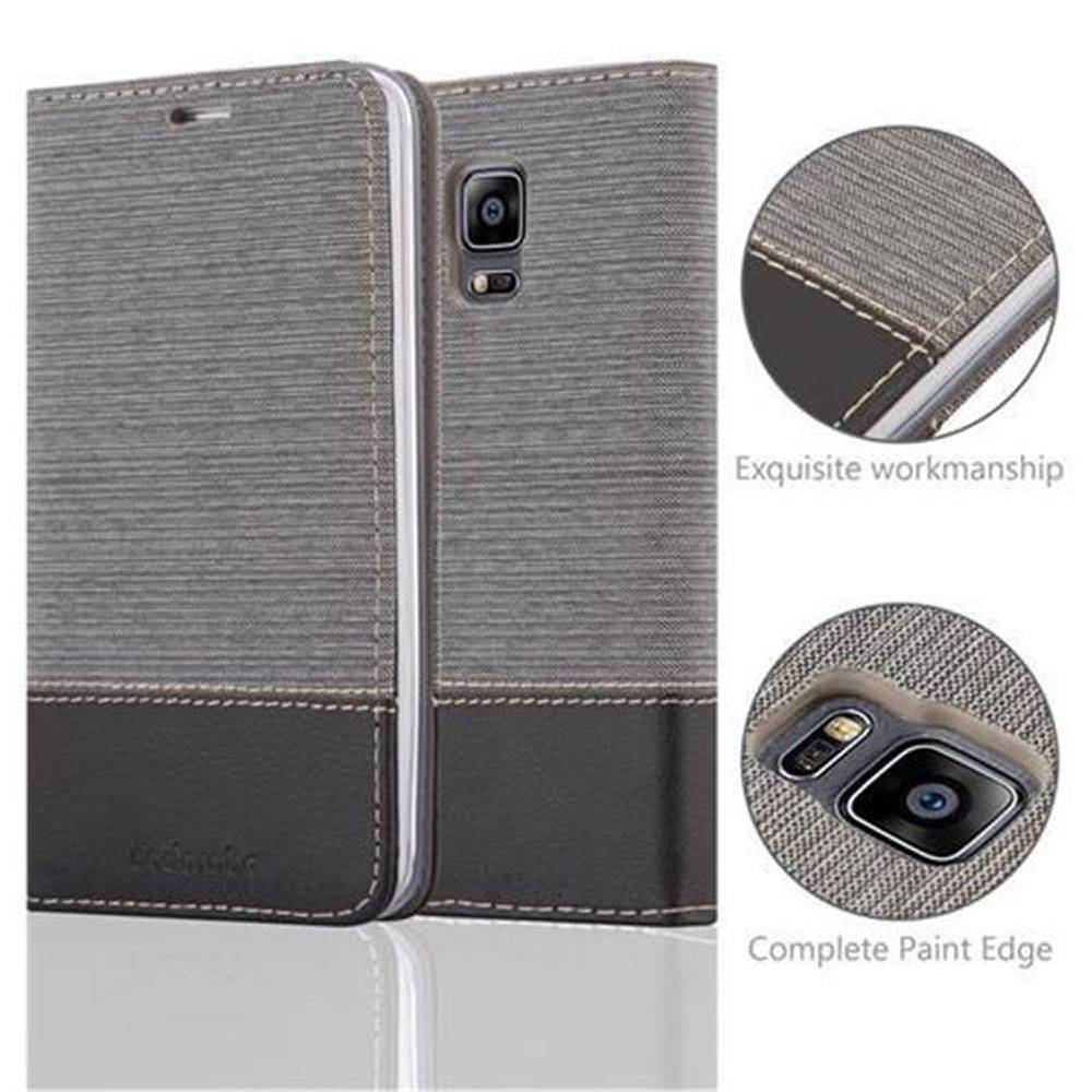 Cadorabo Hülle für Samsung Galaxy NOTE EDGE Schutzhülle in Grau Handy Hülle Etui Book Case Cover