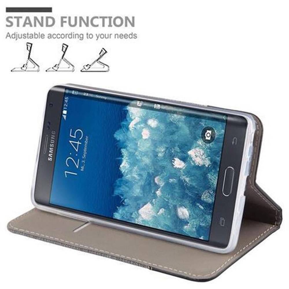 Cadorabo Hülle für Samsung Galaxy NOTE EDGE Schutzhülle in Grau Handy Hülle Etui Book Case Cover