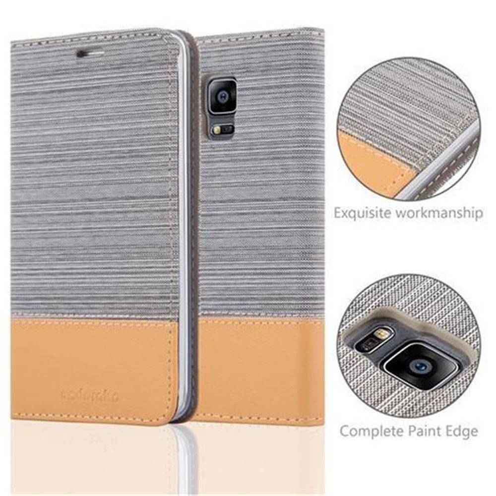 Cadorabo Hülle für Samsung Galaxy NOTE EDGE Schutzhülle in Grau Handy Hülle Etui Book Case Cover