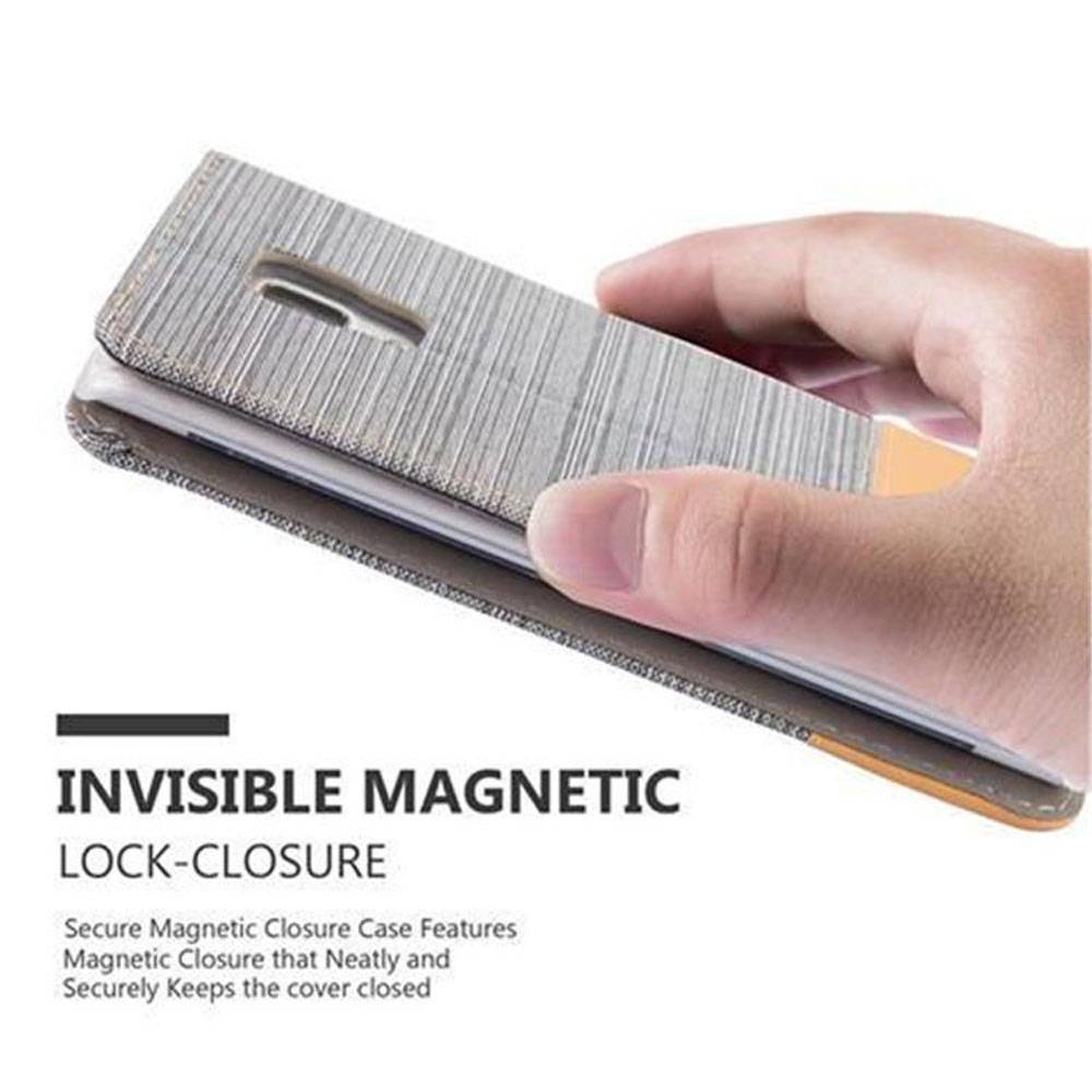 Cadorabo Hülle für Samsung Galaxy NOTE EDGE Schutzhülle in Grau Handy Hülle Etui Book Case Cover