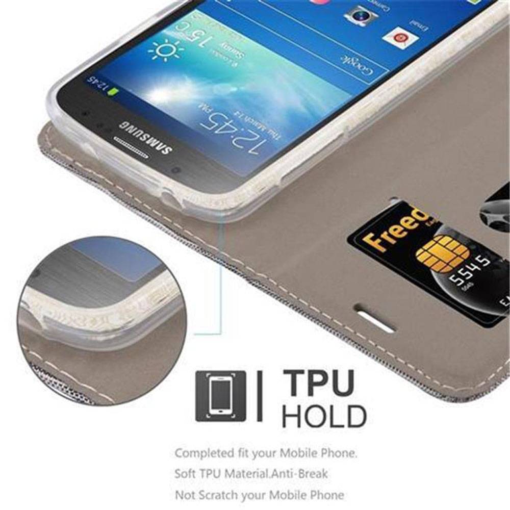 Cadorabo Hülle für Samsung Galaxy S4 ACTIVE Schutzhülle in Grau Handy Hülle Etui Book Case Cover