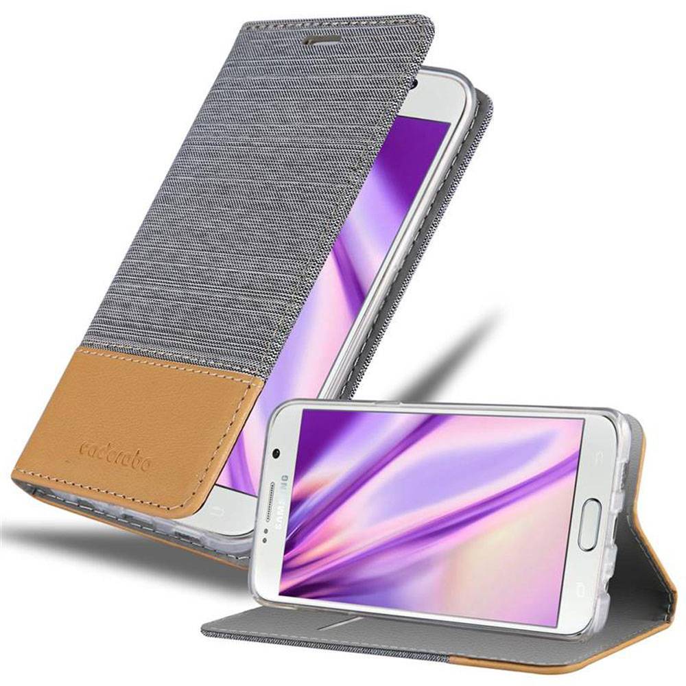 Cadorabo Hülle für Samsung Galaxy S6 EDGE PLUS Schutzhülle in Grau Handy Hülle Etui Book Case Cover