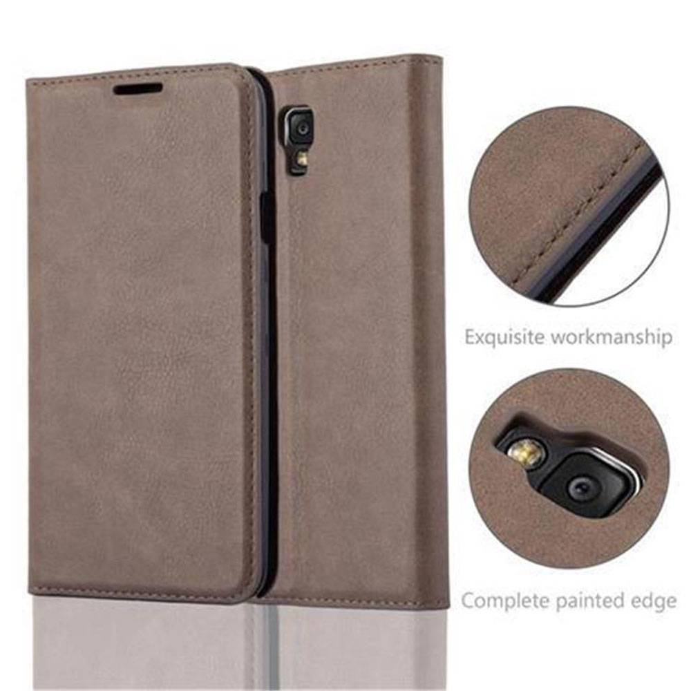 Cadorabo Hülle für Samsung Galaxy NOTE 3 NEO Schutz Hülle in Braun Handyhülle Etui Case Cover Magnetverschluss