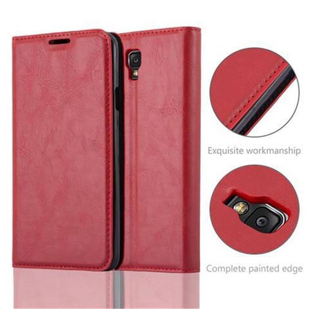 Cadorabo Hülle für Samsung Galaxy NOTE 3 NEO Schutz Hülle in Rot Handyhülle Etui Case Cover Magnetverschluss
