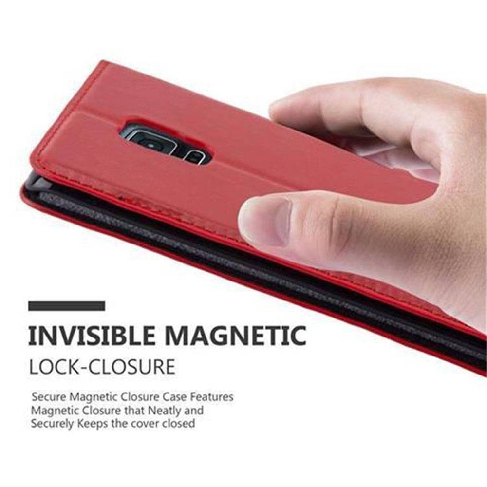 Cadorabo Hülle für Samsung Galaxy NOTE EDGE Schutz Hülle in Rot Handyhülle Etui Case Cover Magnetverschluss