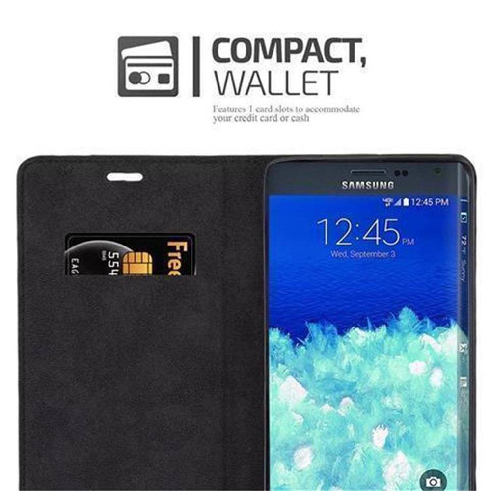 Cadorabo Hülle für Samsung Galaxy NOTE EDGE Schutz Hülle in Rot Handyhülle Etui Case Cover Magnetverschluss