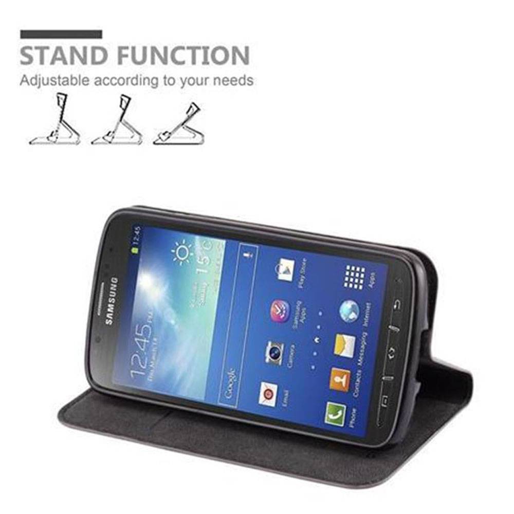 Cadorabo Hülle für Samsung Galaxy S4 ACTIVE Schutz Hülle in Braun Handyhülle Etui Case Cover Magnetverschluss